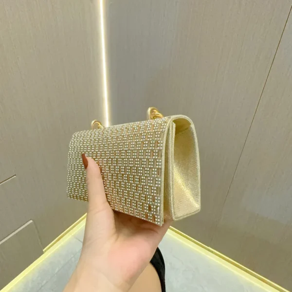 XJ Zhendian Zhibao New Fashionable and Young Full Diamond Chain Small Square Bag Dinner Water Diamond Handbag CrossbodyBag bolsa - Image 5