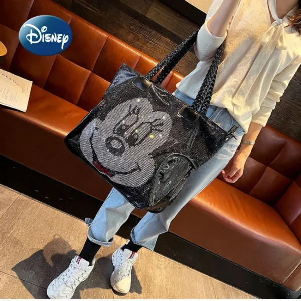 Disney Minnie New Women's Handbag Cartoon Fashion Women's Shoulder Bag Luxury Brand Diamond Embedding Women's Bag Large Capacity - Image 4