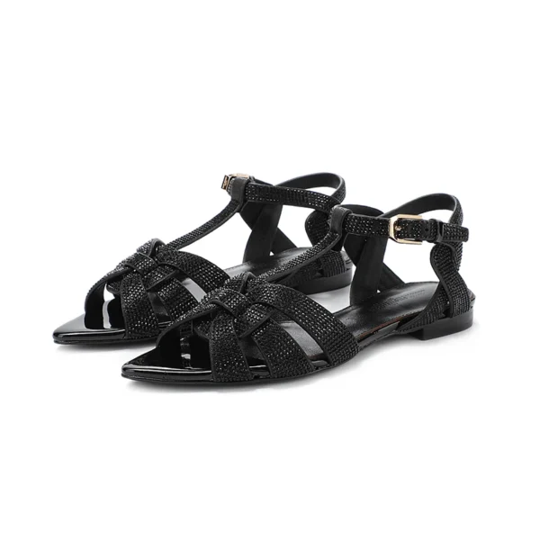 2023 New Beach Sandals with Buckle Open Toe Shoes Flat Bottom Slippers Simple and Fashionable Solid Color Versatile Casual Shoes - Image 19