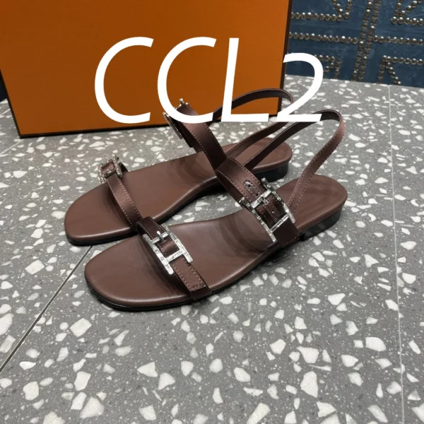 24 years spring and summer new ladies flat sandals ladies fashion shoes silk upper sheepskin cushion foot leather outsole - Image 4