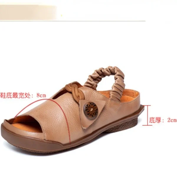 2cm Elegance Cow Genuine Leather Women Sandals Slippers Fashion Elastic Band Platform Designer Summer Slip on  Authentic Shoes - Image 3