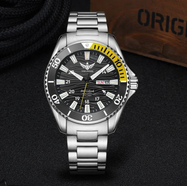 YELANG Japan Eco-Drive Solar Movement Watches Luxury Men's Watch Business 30ATM Professional Waterproof Gas Luminous Watch - Image 15