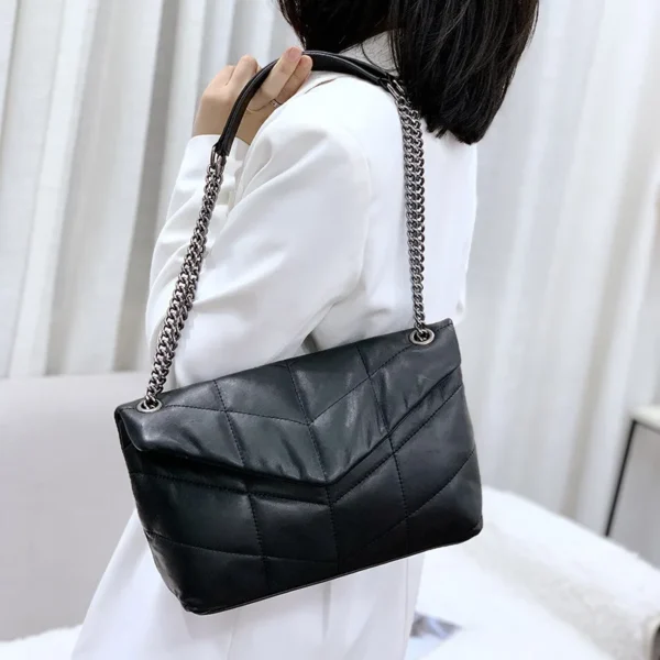 2024 YS Classic And Fashionable Big  New Chain Lingge Small Square Single Shoulder Crossbody For Leather - Image 3