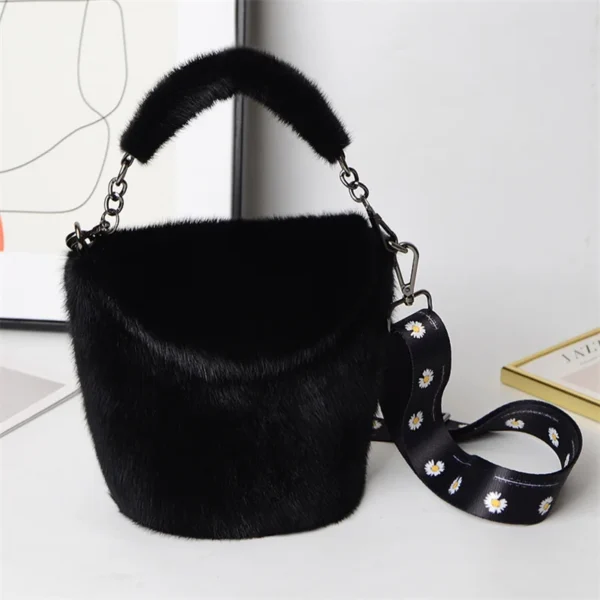 Women’s Clothing Designer Fur Handbag 2023 New Fashion Mink Fur Large Capacity Luxury Fur Handbag Free Of Freight For Women - Image 2