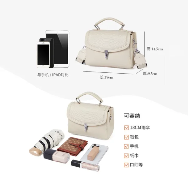 Bag Shoulder Crossbody Cowhide Tote Handbag Women's Y2k White True Leather Top Layer Chain Highquality Versatile Retro Fashion - Image 5