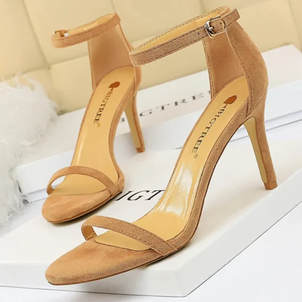 BIGTREE Shoes Summer Women Sandals Suede Hollow High Heels Stiletto Fashion Sandles Women Heels Ladies Shoes Women's Sandals - Image 15