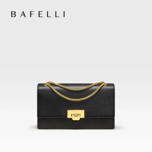 BAFELLI 2023 LUXURY BRAND CLASSIC STYLE FASHION BUSINESS ELEGANT BOXY CHAIN LEATHER SQUARE BAG HANDBAG SHOULDER CROSSBODY RETRO - Image 8