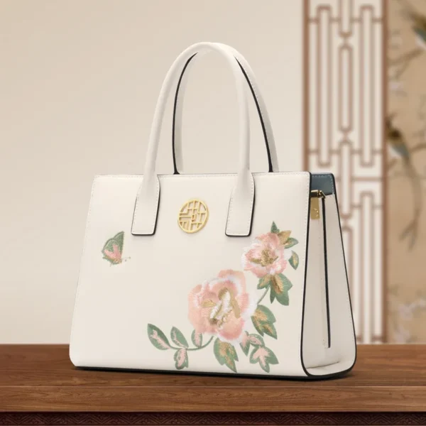 2023 New Mothers Bag Women Top-handles Tote Handbag Gift for Female Cross-body Messenger Embroidery Split Leather Shoulder Bag - Image 10