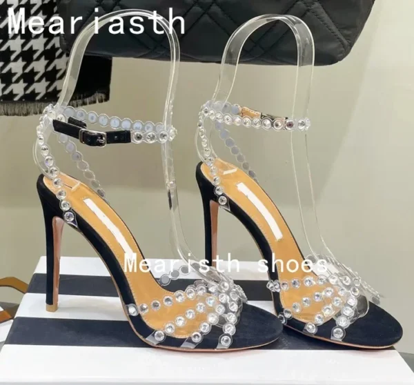 2023 New brand Sequined Crystal Women Sandals Sexy Spike High heels Gladiator sandals Summer Wedding Prom Shoes Sandalias Mujer - Image 14