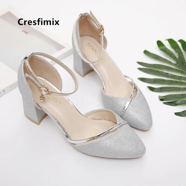 Women Sweet High Quality Beige Pu Leather Buckle Strap High Heel Shoes Lady Cool Comfort European Stylish Heel Shoes B9024 - Image 13