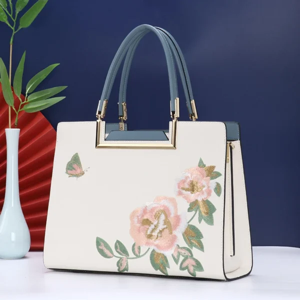 2023 New Women Elegant Handbag Gift for Mothers Luxury Embroidery Peony Flowers Shoulder Bag Female National Design Messenger - Image 9