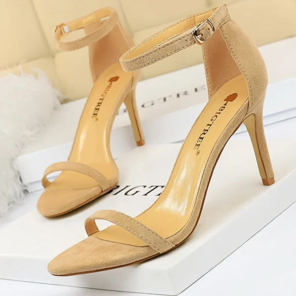 BIGTREE Shoes Summer Women Sandals Suede Hollow High Heels Stiletto Fashion Sandles Women Heels Ladies Shoes Women's Sandals - Image 14