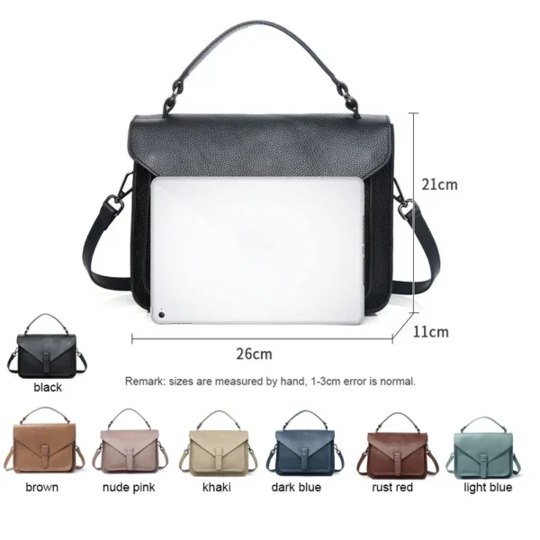 Women Shoulder Bag Vintage Crossbody Messenger for Female Tote Bag Lady Cowhide Genuine Leather Handbag Briefcase 2023 New - Image 5