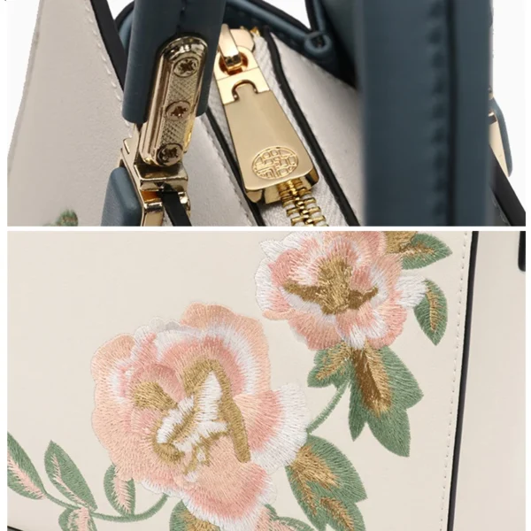 2023 New Women Bag Female Luxury Elegant Wedding Handbag Lady Split Leather Embroidered Peony Cross-body Shoulder Bag Messenger - Image 6