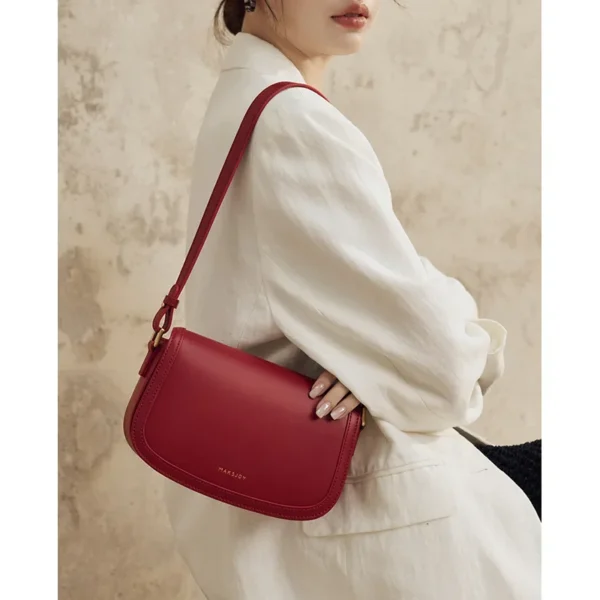 ZR DIARY Leather Saddle Bag Women Autumn Winter Sewing Square Messenger Bag Cowhide Ladies Shoulder Bag 3233-40 - Image 8