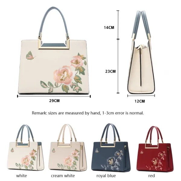 2023 New Women Elegant Handbag Gift for Mothers Luxury Embroidery Peony Flowers Shoulder Bag Female National Design Messenger - Image 5