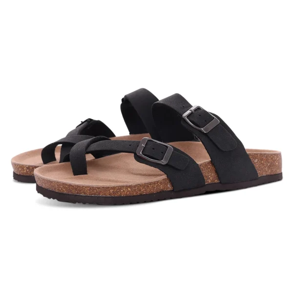 Comwarm Fashion Women's Suede Mules Slippers Men Clogs Cork Insole Sandals With Arch Support Outdoor Beach Slides Home Shoes - Image 22