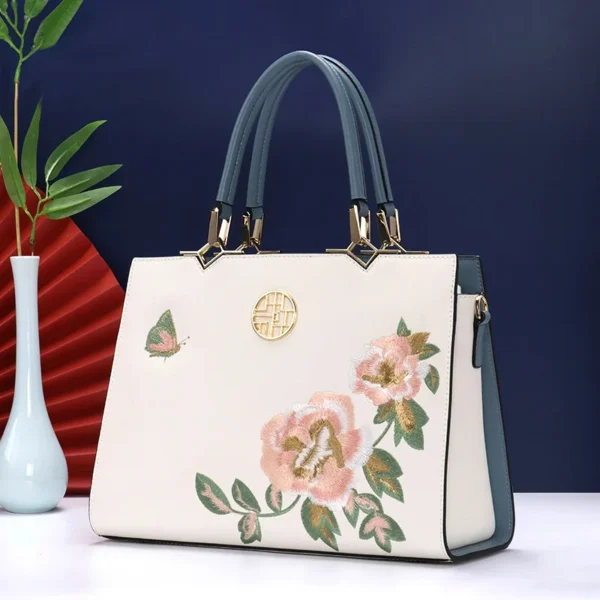 2023 New Chinese Style Mom Bag Women Middle-aged Atmosphere China-Chic Embroidery Handbag Split Leather Shoulder Bag Messenger - Image 10