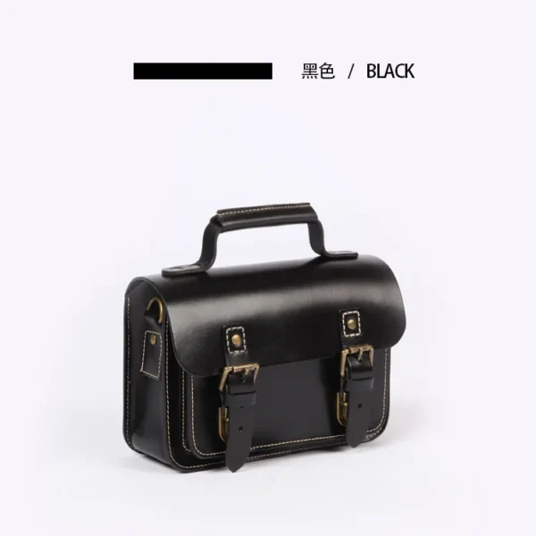 Women's simple fashion all-in-one leather waterproof multi-functional hand bill shoulder oblique span small square bag - Image 15