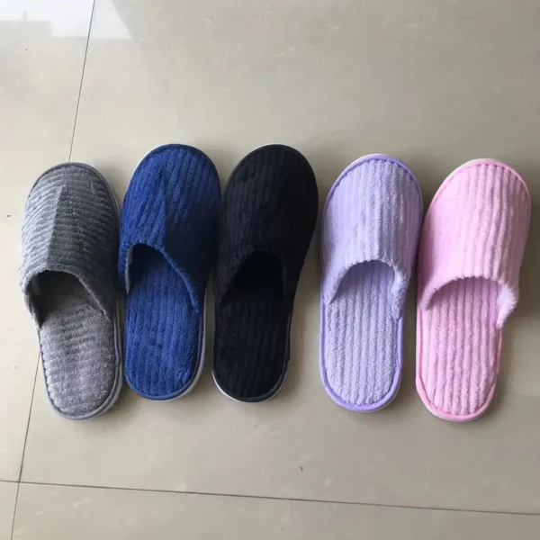 5 Pairs Winter Slippers Men Women  Hotel Disposable Slides Home Travel Sandals Hospitality Footwear One Size on Sale - Image 42