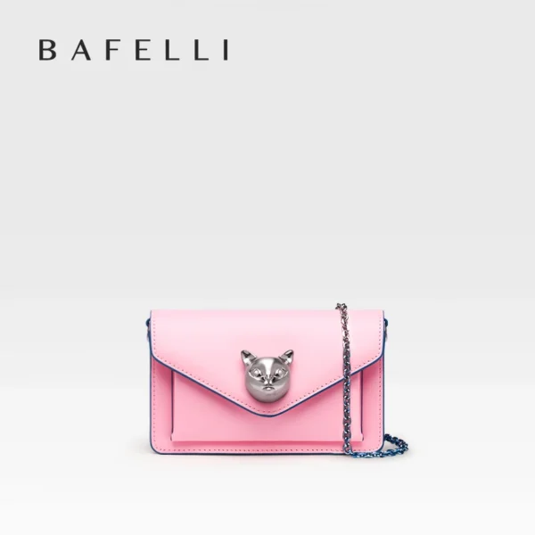 BAFELLI MINI CHAIN WOMEN'S BAG 2023 NEW LUXURY FASHION SHOULDER CROSSBODY STYLIST CAT BRAND GENUINE LEATHER DESIGNER STYLE - Image 7