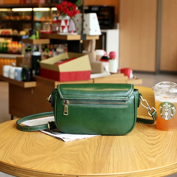 Female Genuine Leather Messenger Bags Lady's Vegetable Tanned Leather Shoulder Bag Women Solid Color Classic Square Handbags New - Image 5