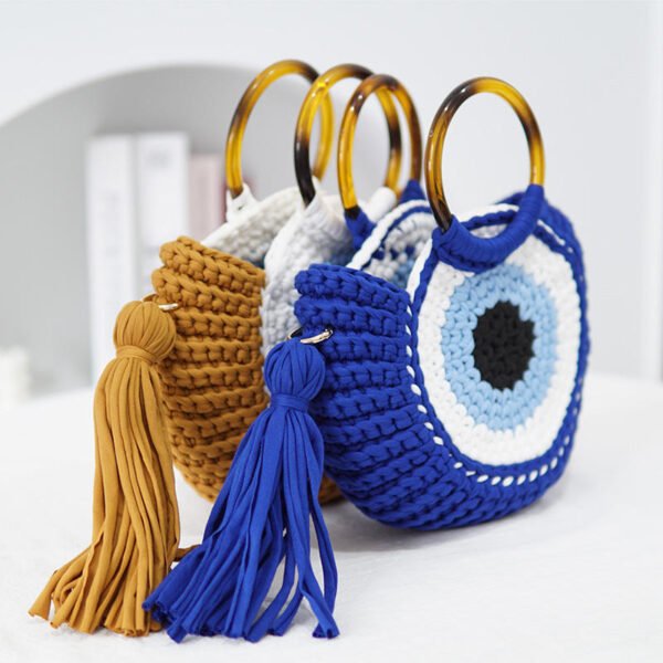 Woven Bag Large Capacity Big Eye Monster Portable - Image 3