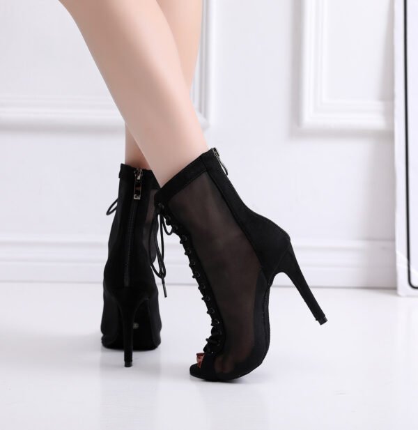 Black Modern High Heel Latin Dance Shoes - Image 5