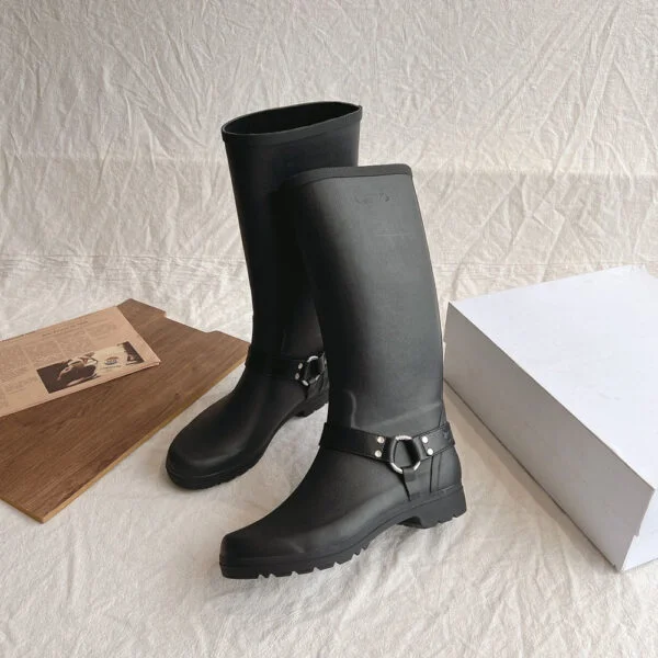 Below The Knee Buckle Knight Boots Waterproof - Image 3