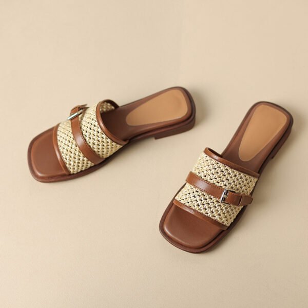 Boho Woven Flat Beach Shoes - Image 6