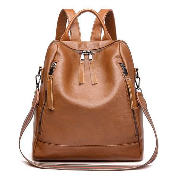 Women's Minimalist Leather Versatile Casual Backpack - Image 4