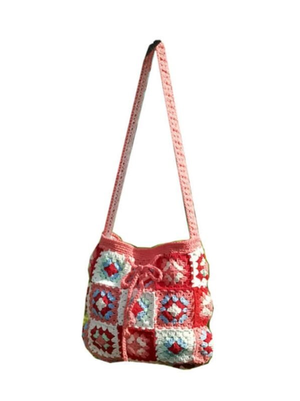 Woven Bag Knitted Shoulder Bag Out Wool Messenger Bag - Image 5