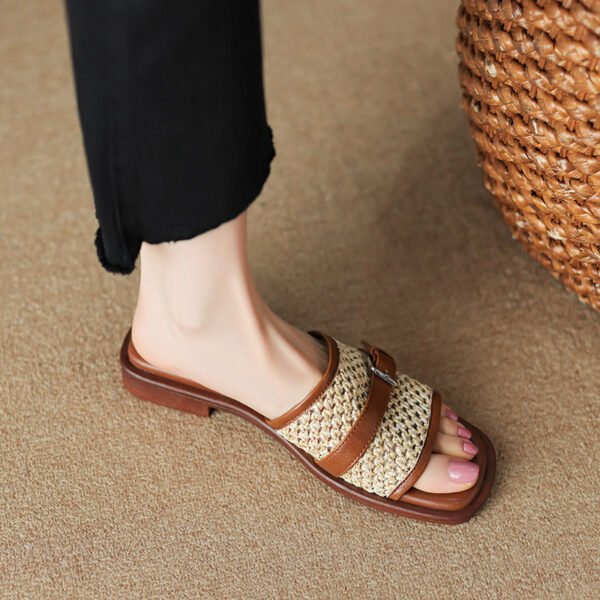 Boho Woven Flat Beach Shoes - Image 2