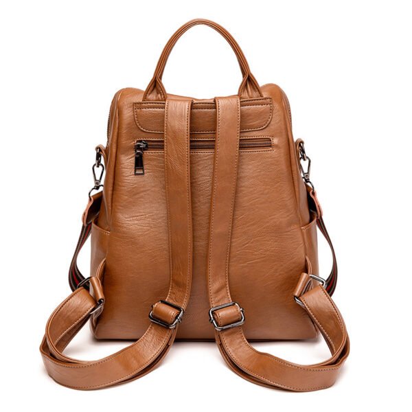 Women's Minimalist Leather Versatile Casual Backpack - Image 2