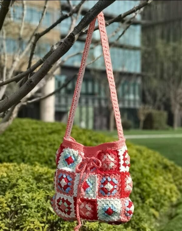 Woven Bag Knitted Shoulder Bag Out Wool Messenger Bag - Image 9