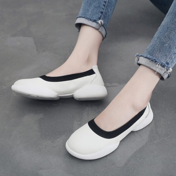 Women's Leather Low-cut Non-slip Soft Bottom Casual Flat Shoes - Image 4