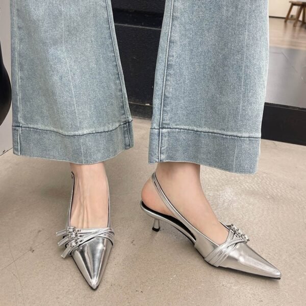 Ankle-strap High Heel Spring New Stylish Women's Shoes Pointed Belt Buckle Thin - Image 10