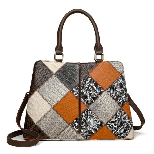 Women's Patchwork Contrast Color Shoulder Bag - Image 7