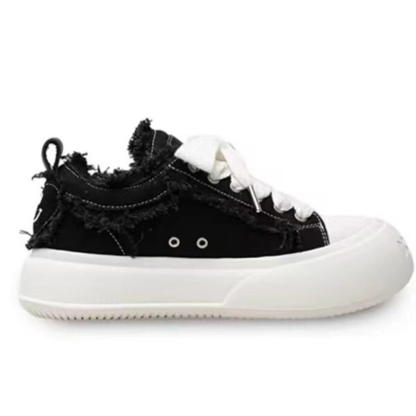 Women's Lace-up Canvas Shoes With Thick Sole - Image 8