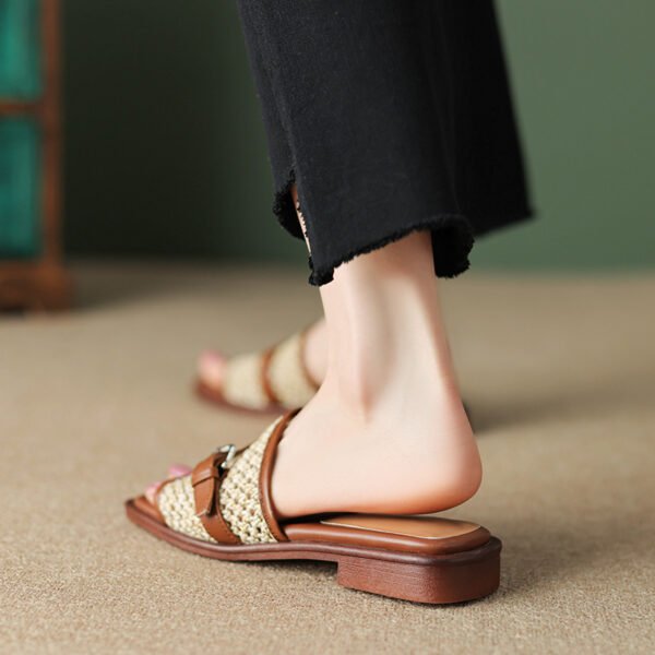 Boho Woven Flat Beach Shoes - Image 4