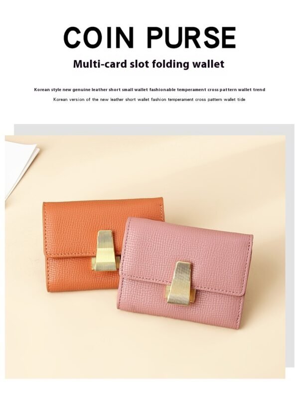 Women's High Sense Niche 70 Off Short Style Multiple Card Slots Multi-functional Leather Wallet - Image 10