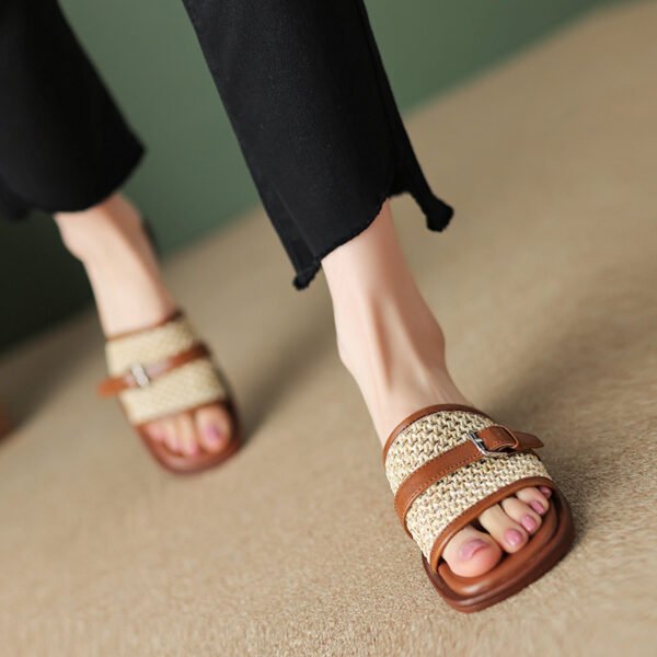 Boho Woven Flat Beach Shoes - Image 3