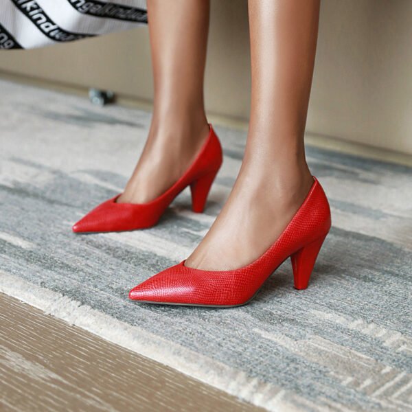 Women's Work Shoes Professional Cone-shaped Heel Pointed High Heels - Image 2