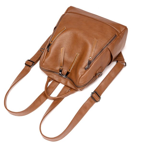 Women's Minimalist Leather Versatile Casual Backpack - Image 3