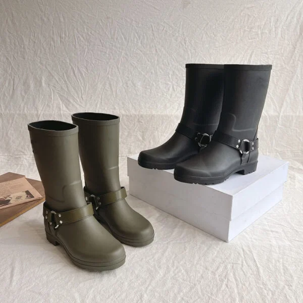 Below The Knee Buckle Knight Boots Waterproof - Image 2