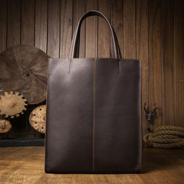 Women's Large-capacity Hand-held Raw Leather Handbag - Image 4