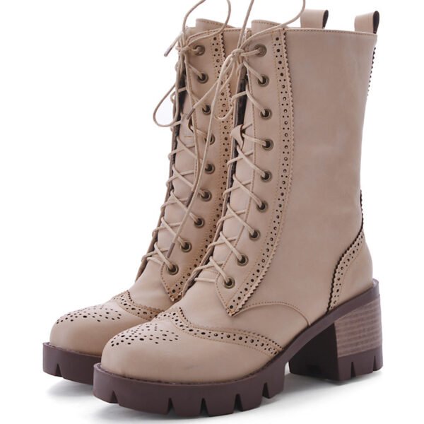 Women's New Chunky Heel Boots Strap - Image 3