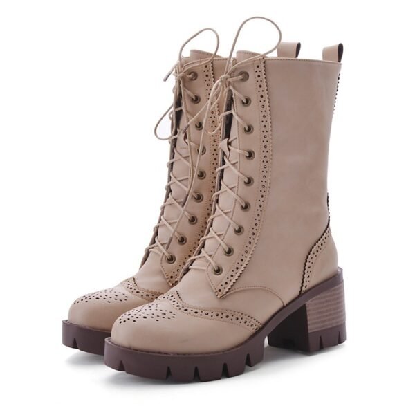 Women's New Chunky Heel Boots Strap - Image 7